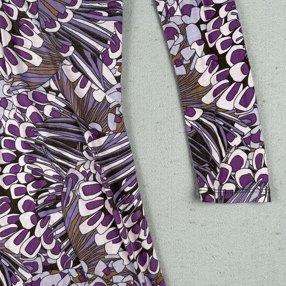 Vivian Shyu Floral Dress Women’s Small Purple Long Sleeve V Neck Midi - Picture 3 of 16
